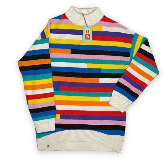 LEGO X Target Mix Stripe Sweater Multicolored Mock Neck - Picture 1 of 10
